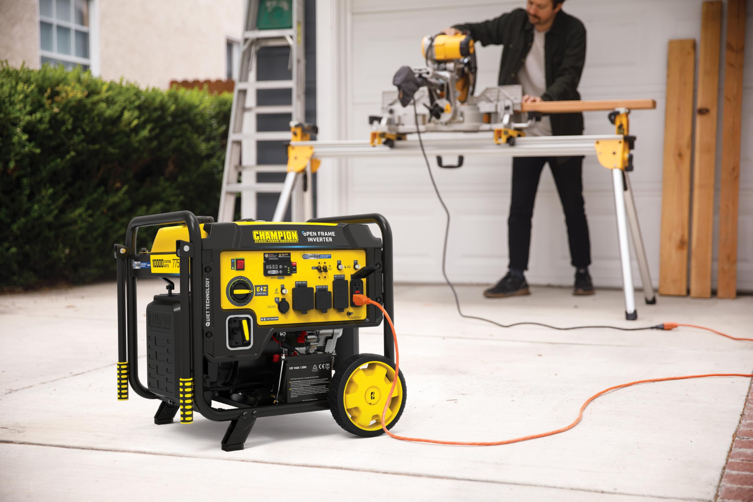 Champion Power Equipment 10,000-Watt Electric Start Home Backup Portable Open Frame Inverter Generator with Quiet Technology and Free 3-Year Warranty