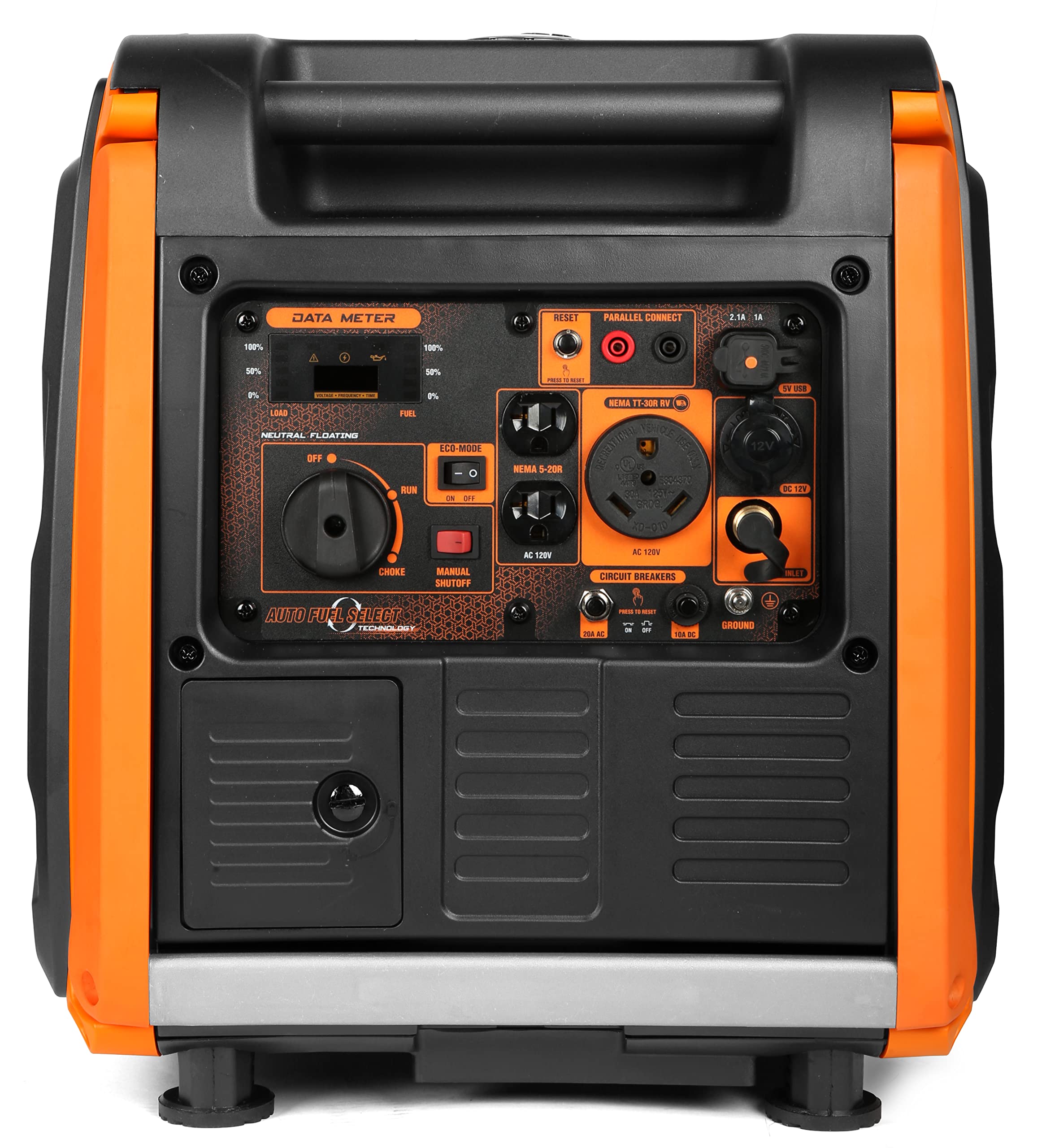 WEN DF451i Super Quiet 4500-Watt Electric Start Dual Fuel RV-Ready Portable Inverter Generator with Fuel Shut-Off