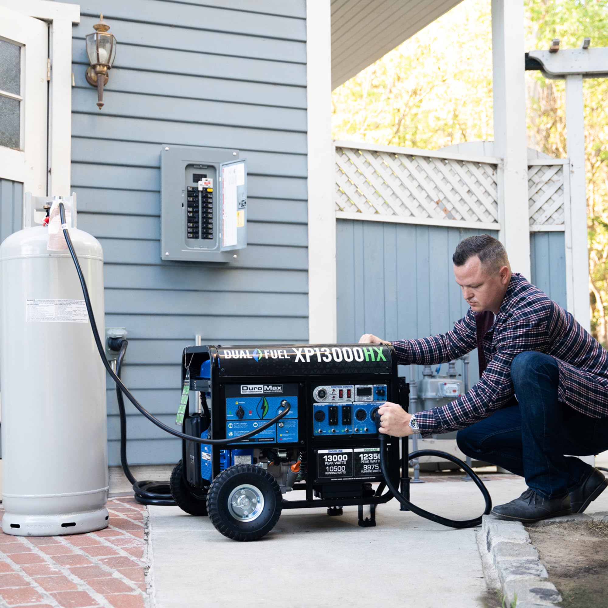 DuroMax XP15000HXT+ 15,000 Watt Portable Tri Fuel EFI Portable Generator - 50 State Approved