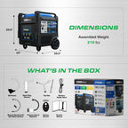 DuroMax XP16000iHT 16,000-Watt Tri Fuel Portable Digital Inverter Generator - Gas, Propane & Natural Gas, Remote Electric Start, Whole Home Power Backup, Transfer Switch Ready, RV & Emergency Ready
