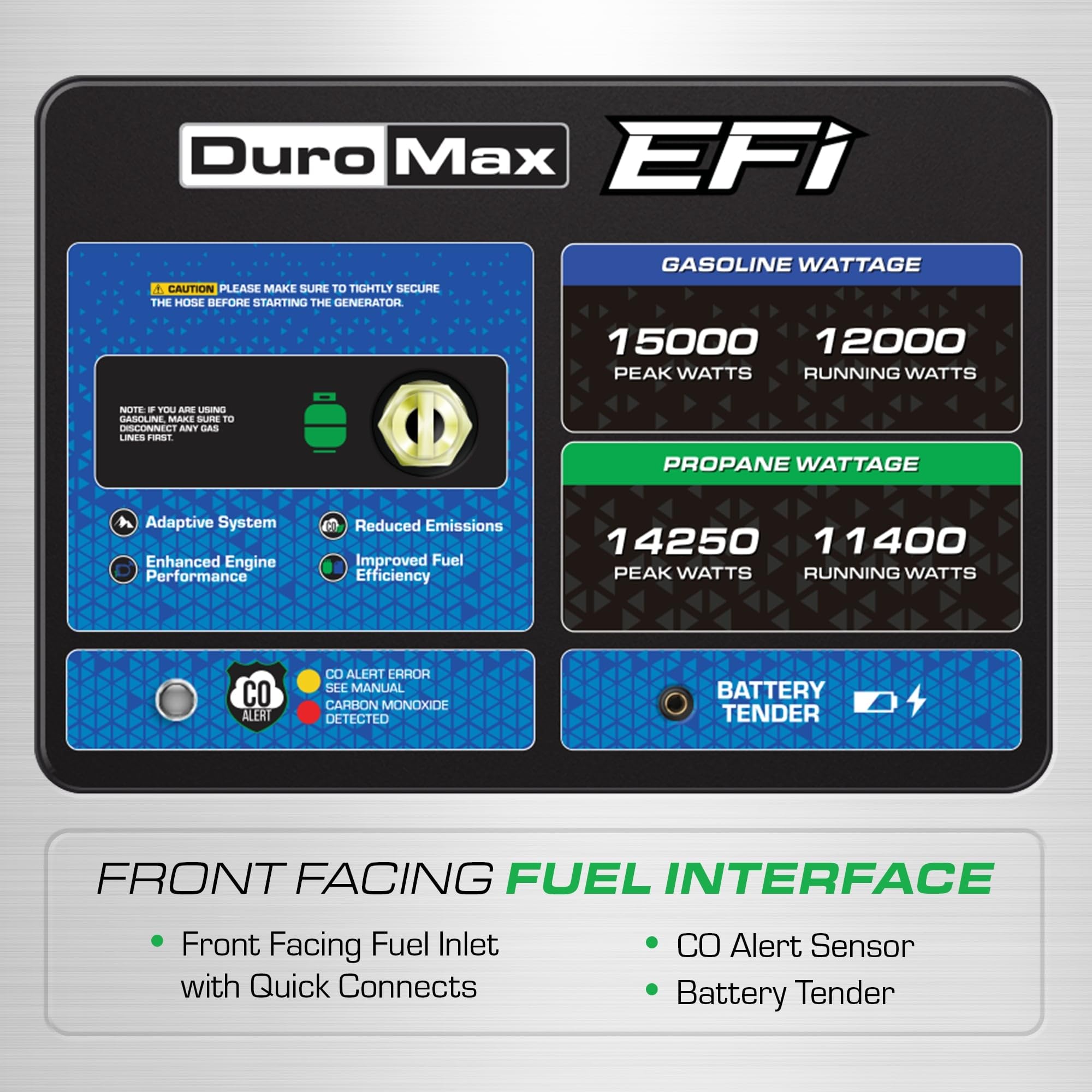 DuroMax XP13000HX 13,000-Watt Dual Fuel Portable Generator - Gas & Propane, Electric Start, Whole Home Power Backup, Transfer Switch Ready, RV & Emergency Ready
