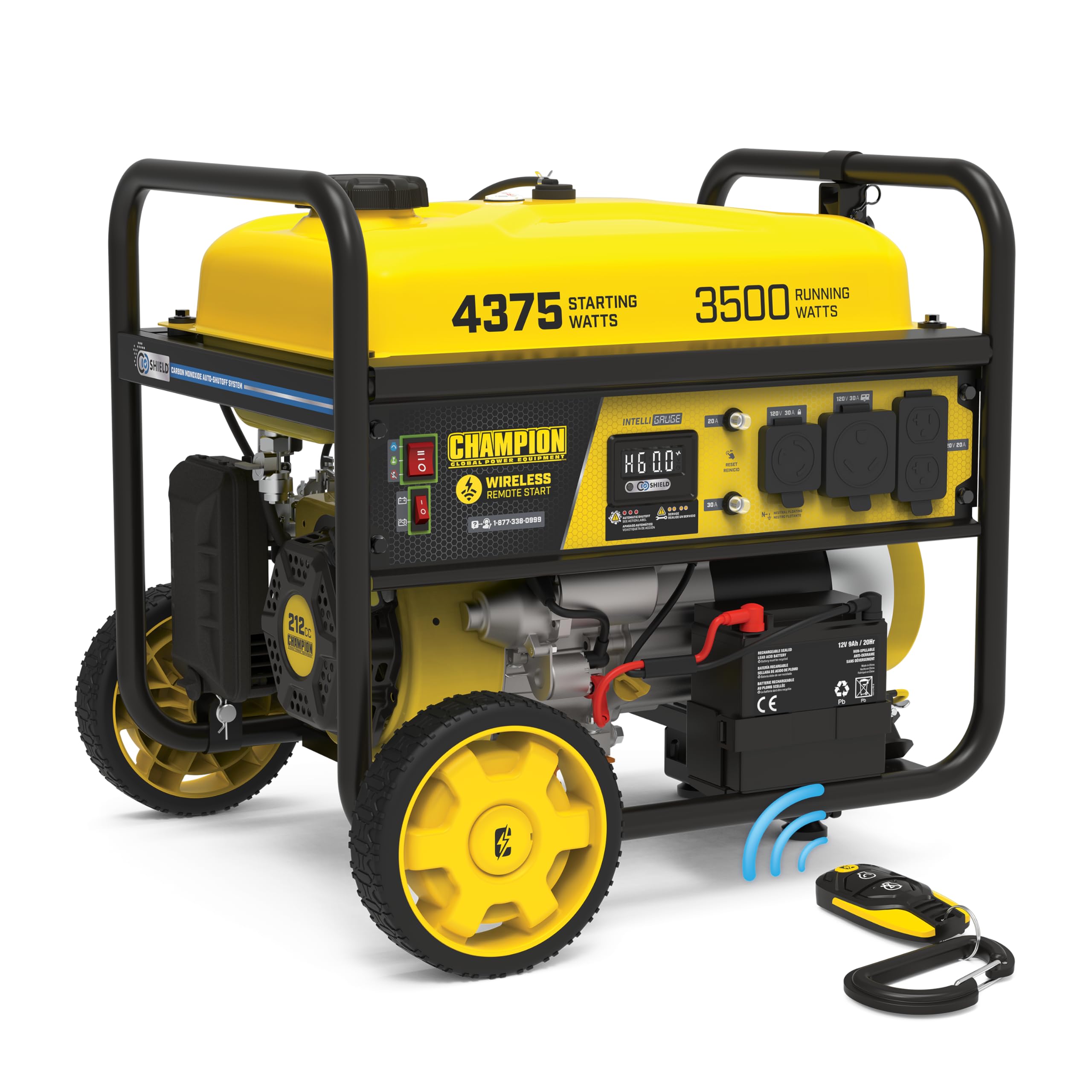 Champion Power Equipment 4375-Watt Wireless Remote Start RV Ready Portable Generator with Free 3-Year Warranty