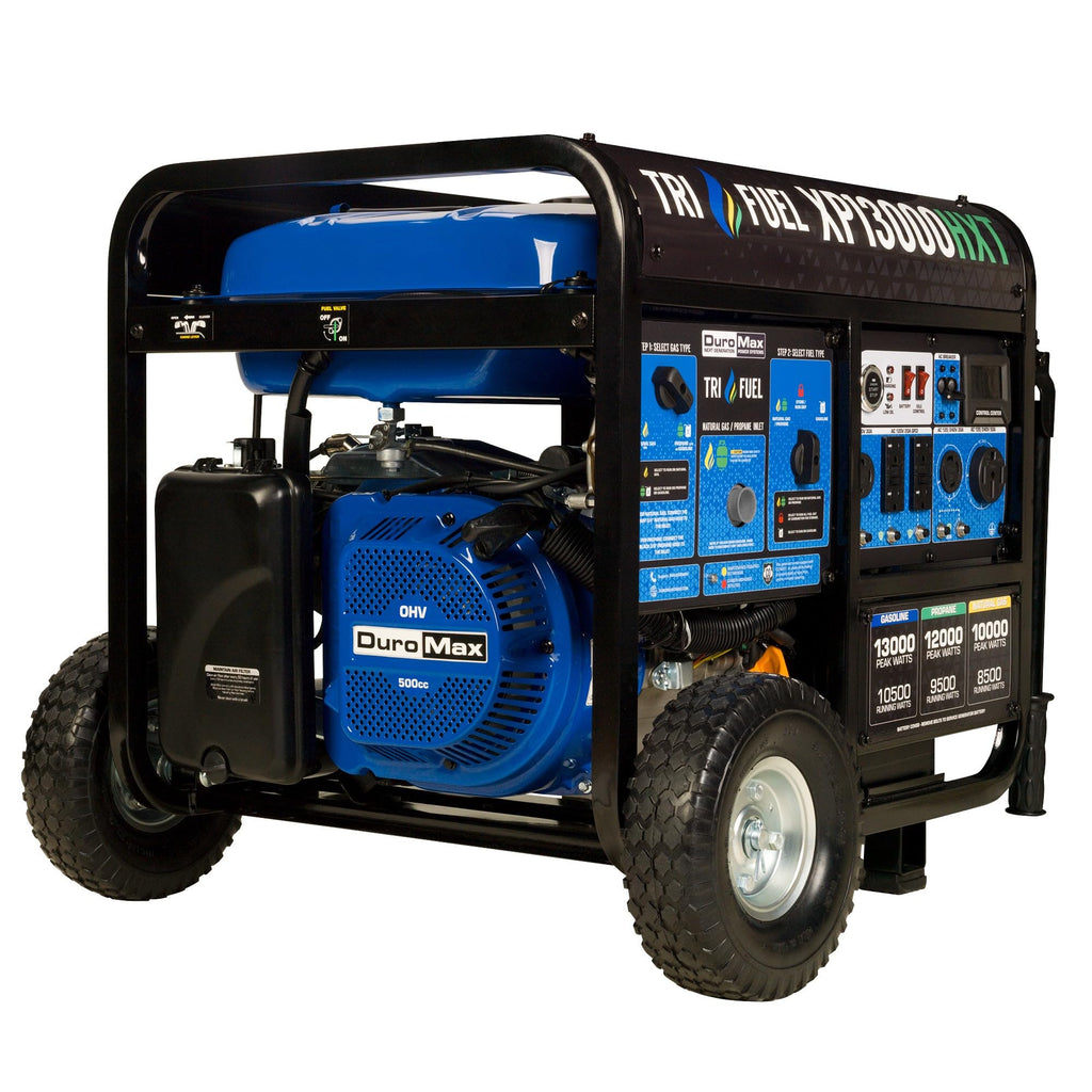 DuroMax XP12000HX 12,000-Watt Dual Fuel Portable Generator - Gas & Propane, Electric Start, Whole Home Power Backup, Transfer Switch Ready, RV & Emergency Ready