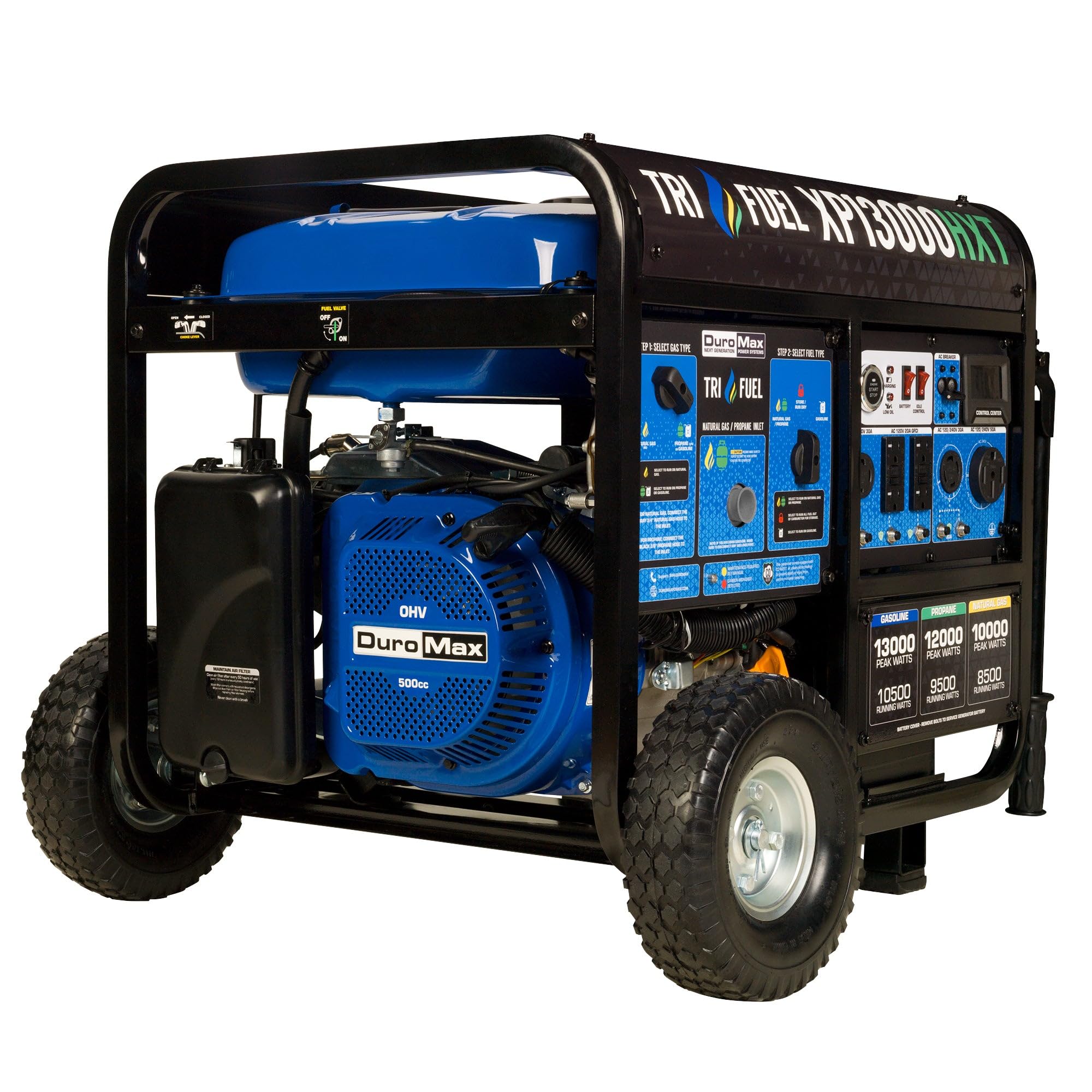 DuroMax XP15000HXT+ 15,000 Watt Portable Tri Fuel EFI Portable Generator - 50 State Approved