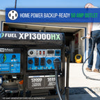 DuroMax XP12000HX 12,000-Watt Dual Fuel Portable Generator - Gas & Propane, Electric Start, Whole Home Power Backup, Transfer Switch Ready, RV & Emergency Ready