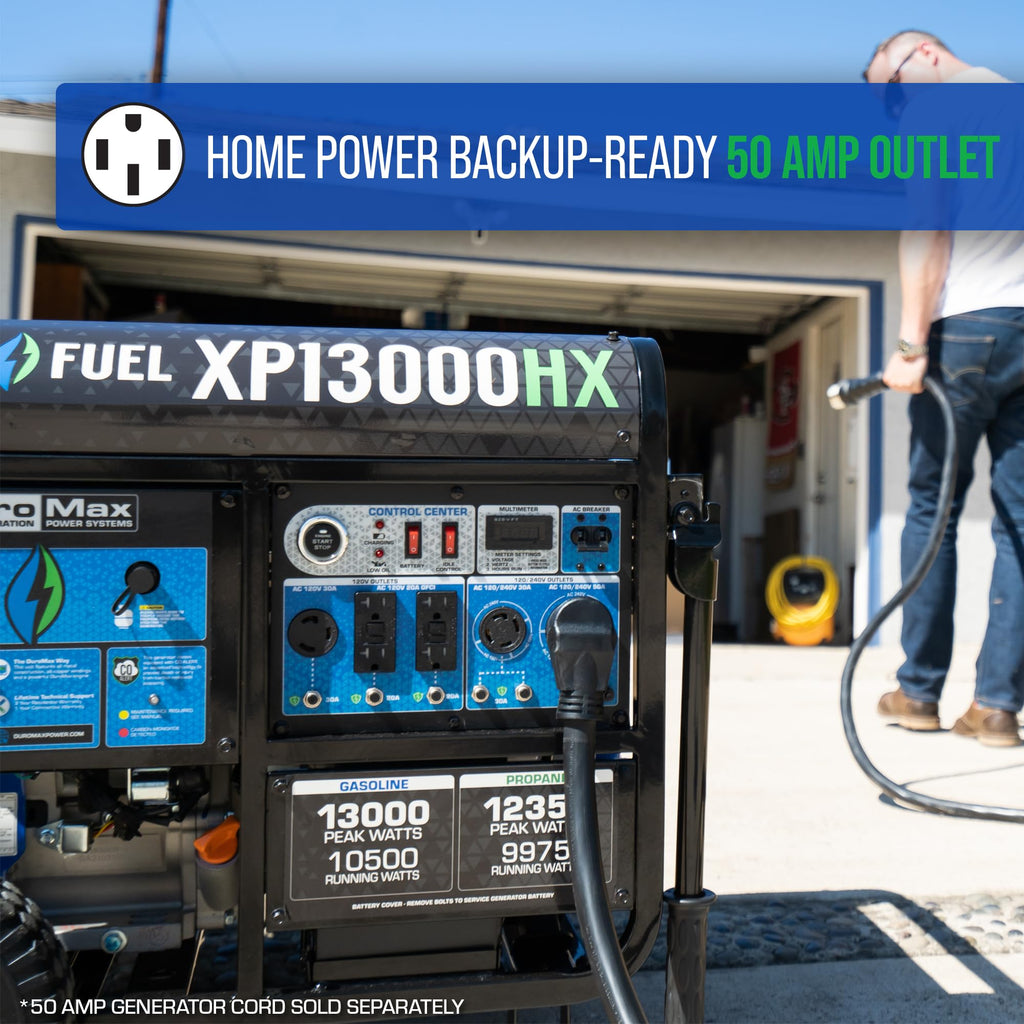 DuroMax XP15000HXT+ 15,000 Watt Portable Tri Fuel EFI Portable Generator - 50 State Approved