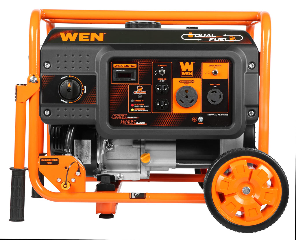 WEN DF472X 4750-Watt 120-Volt/240-Volt Dual Fuel Portable Generator with CO Shutdown Sensor