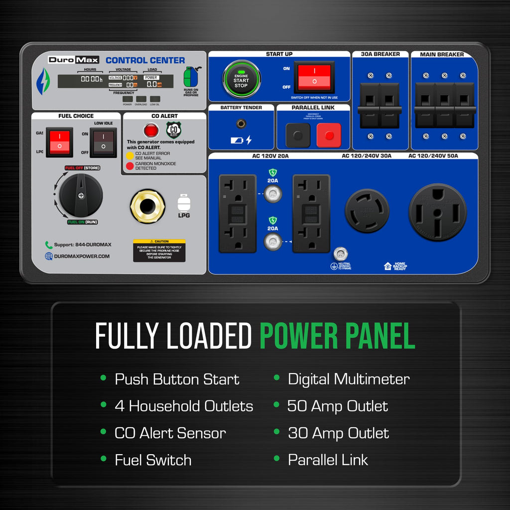 DuroMax XP2300iH 2,300-Watt Dual Fuel Portable Digital Inverter Generator - Gas & Propane, RV & Emergency Ready