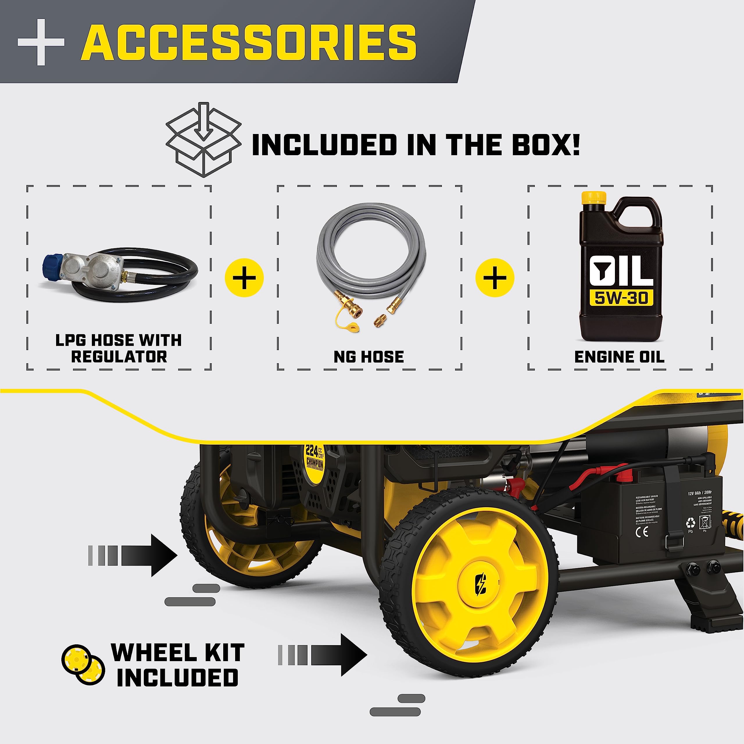 Champion Power Equipment 5000-Watt Electric Start Tri Fuel RV Ready Portable Generator with Free 3-Year Warranty