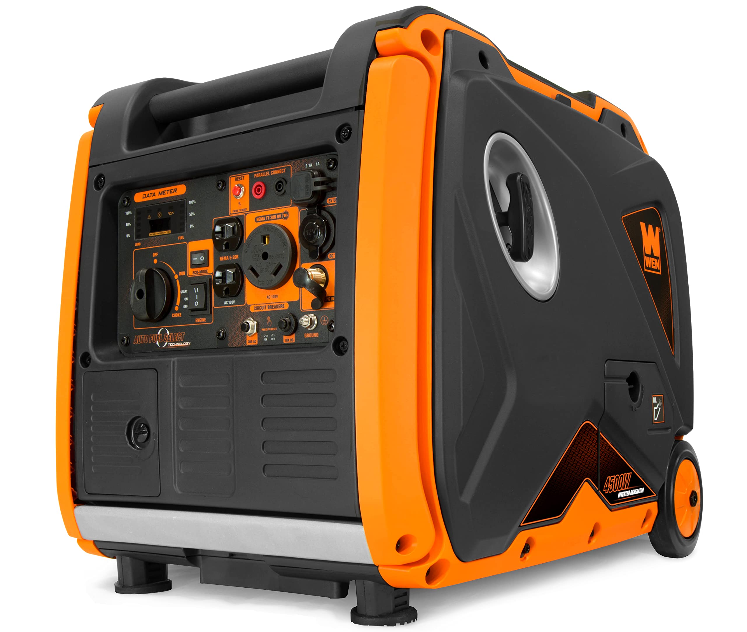 WEN DF450i Super Quiet 4500-Watt Dual RV-Ready Portable Inverter Generator with Fuel Shut-Off