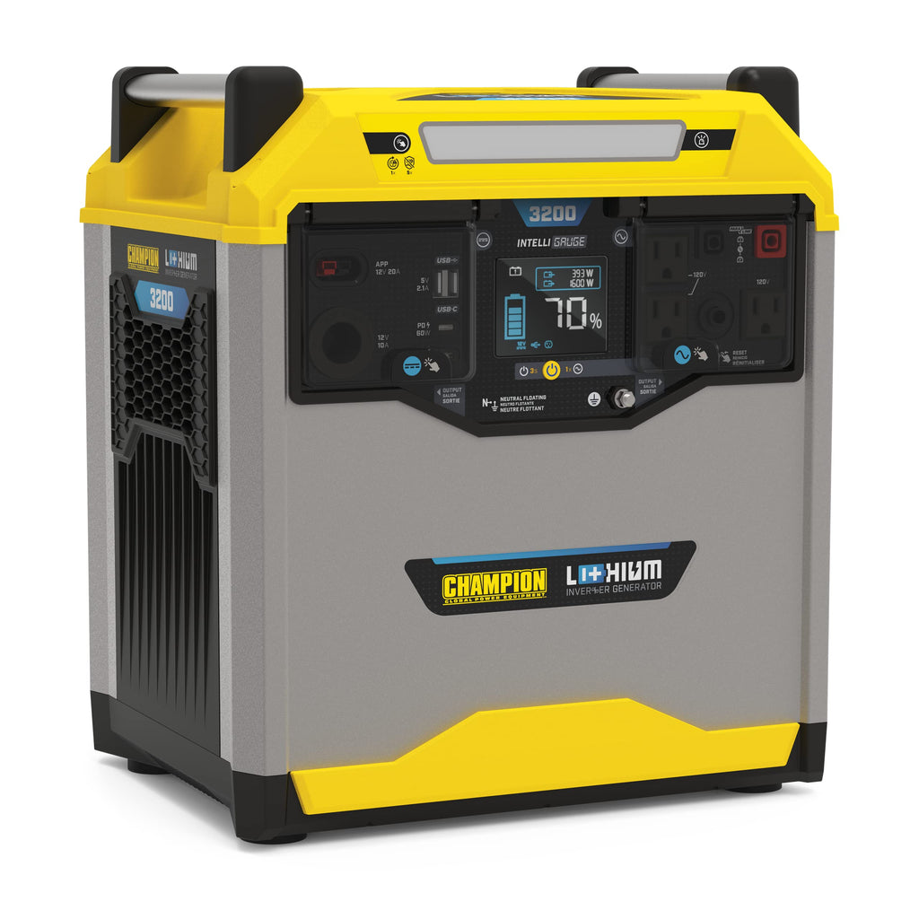 Champion Power Equipment 100594 1638-Wh Power Station 3200/1600-Watt Portable Lithium-Ion Battery Solar Generator