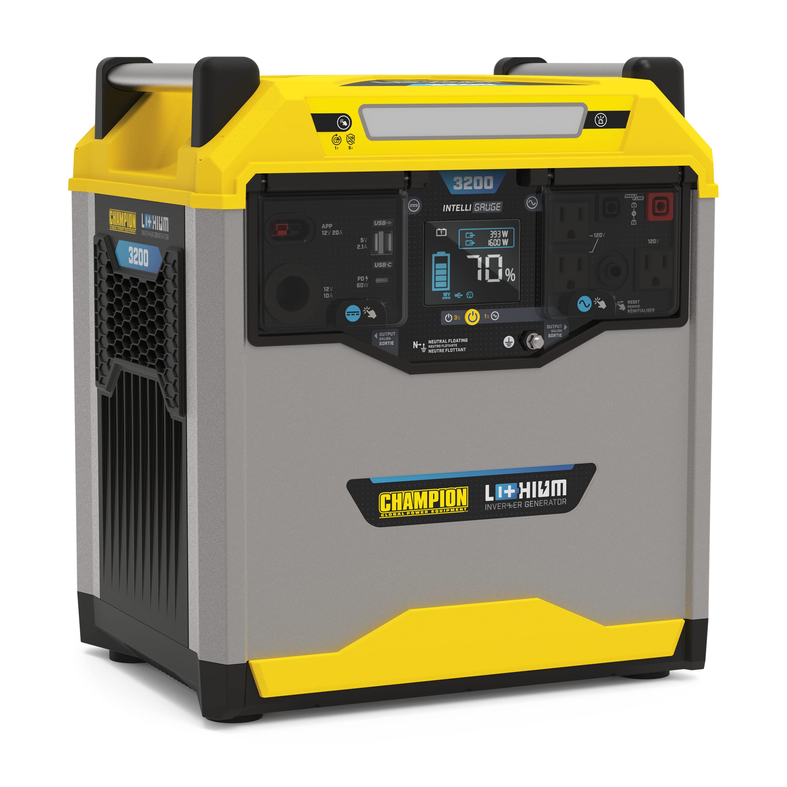 Champion Power Equipment 100594 1638-Wh Power Station 3200/1600-Watt Portable Lithium-Ion Battery Solar Generator