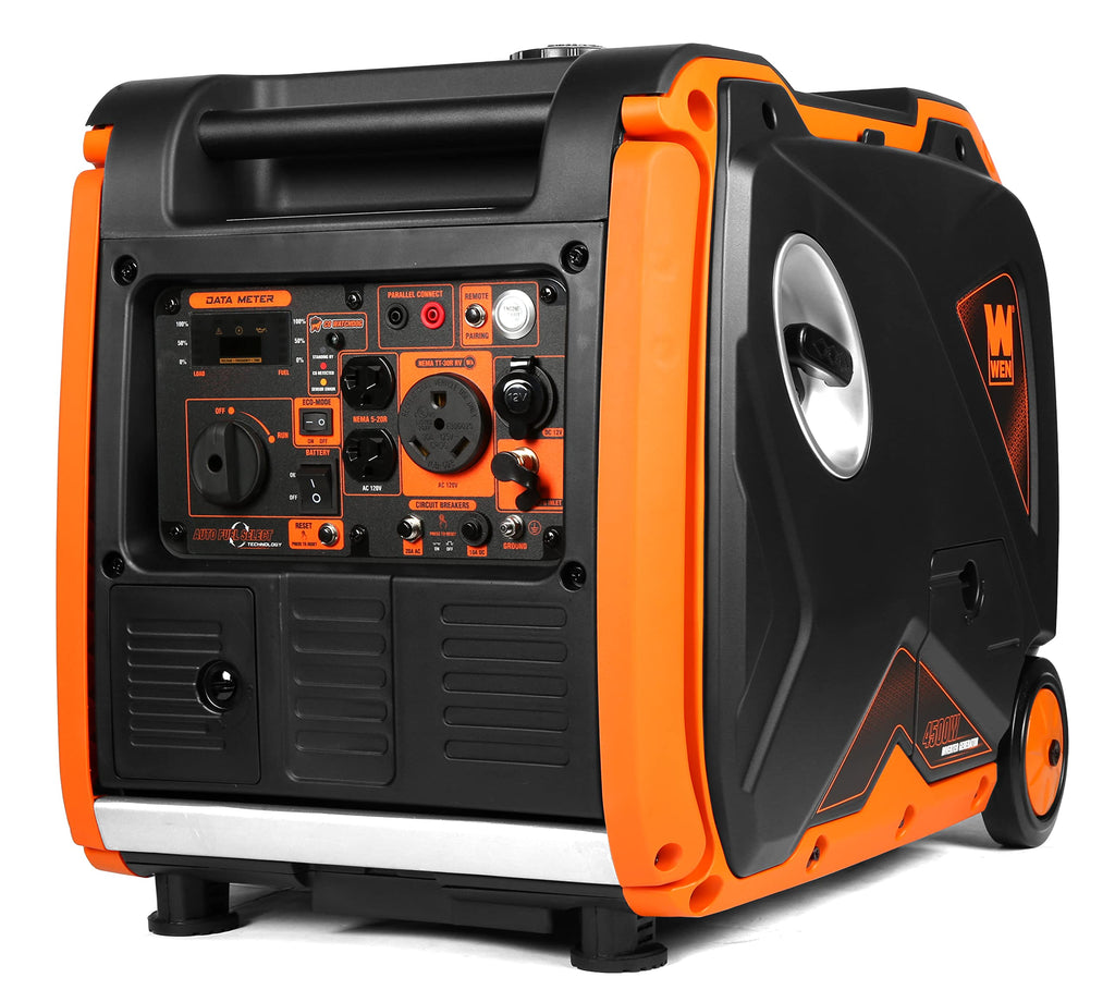 WEN DF451i Super Quiet 4500-Watt Electric Start Dual Fuel RV-Ready Portable Inverter Generator with Fuel Shut-Off
