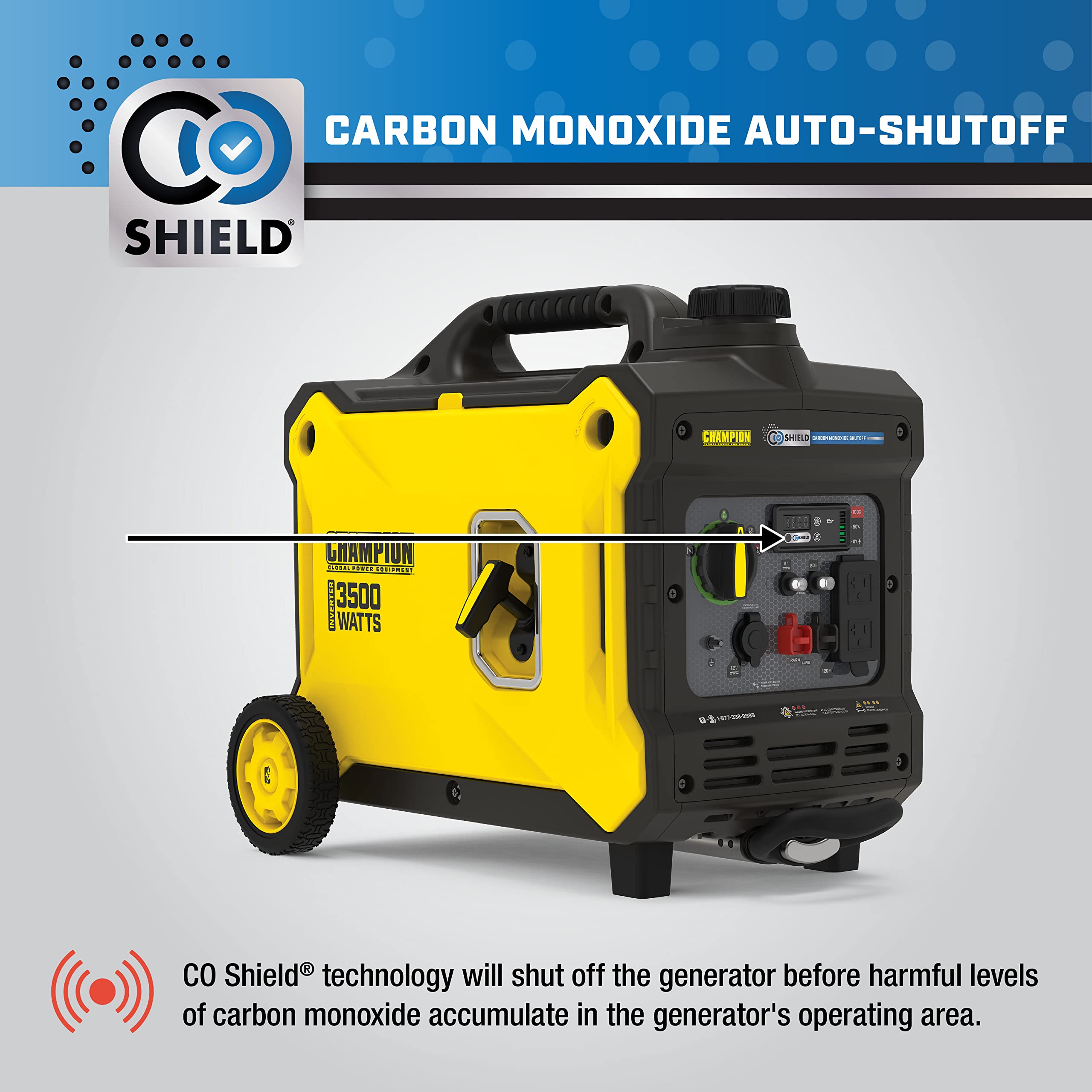 Champion Power Equipment 2500-Watt Dual Fuel Ultralight Portable Inverter Generator with Quiet Technology and CO Shield