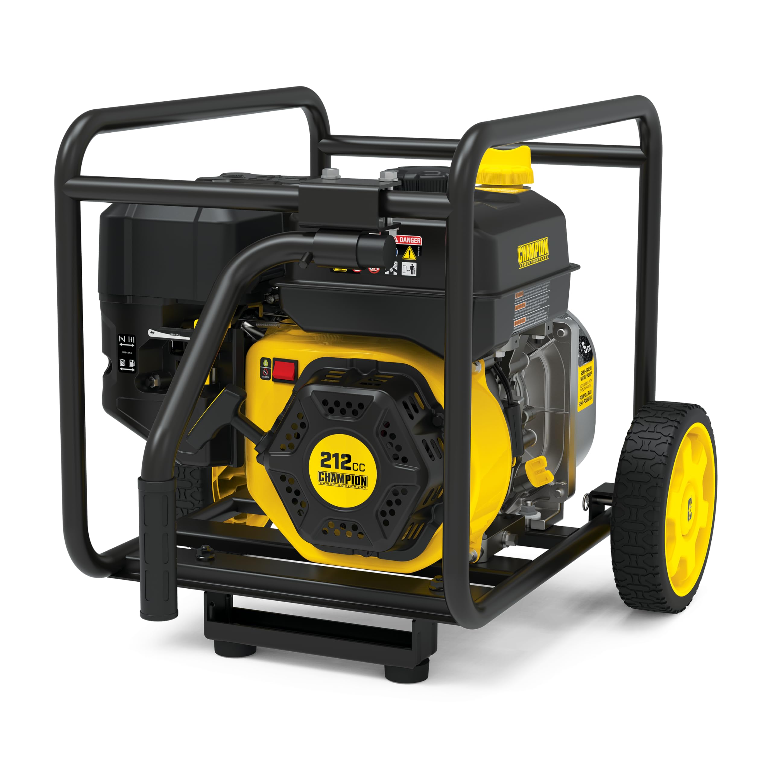 Champion Power Equipment 2-Inch Gas-Powered Semi-Trash Water Transfer Pump with Hose and Wheel Kit