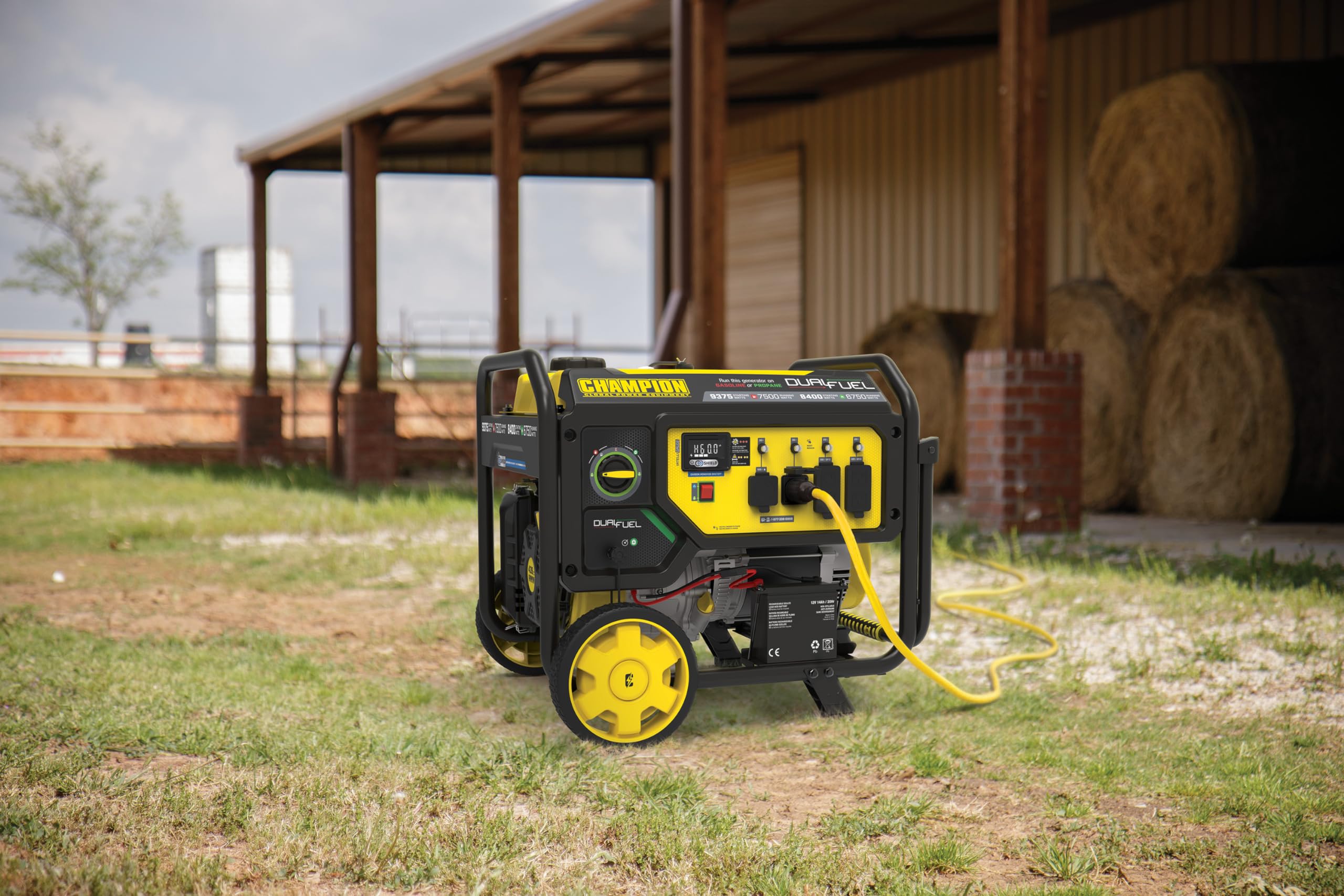 Champion Power Equipment 9375-Watt Dual Fuel Portable Generator with Electric Start and Free 3-Year Warranty