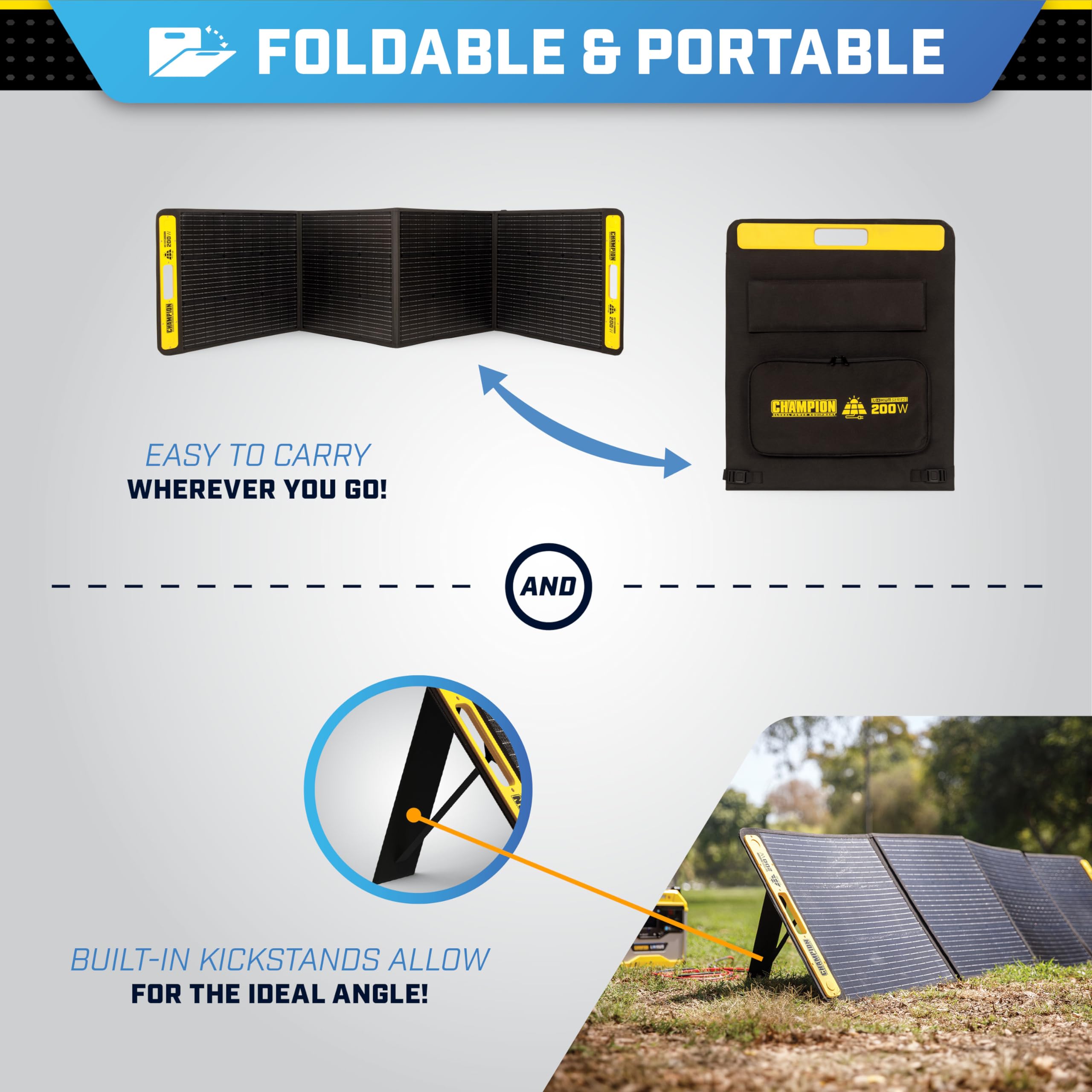 Champion Power Equipment 285-Wh Portable Solar Power Station and 200-Watt Solar Panel