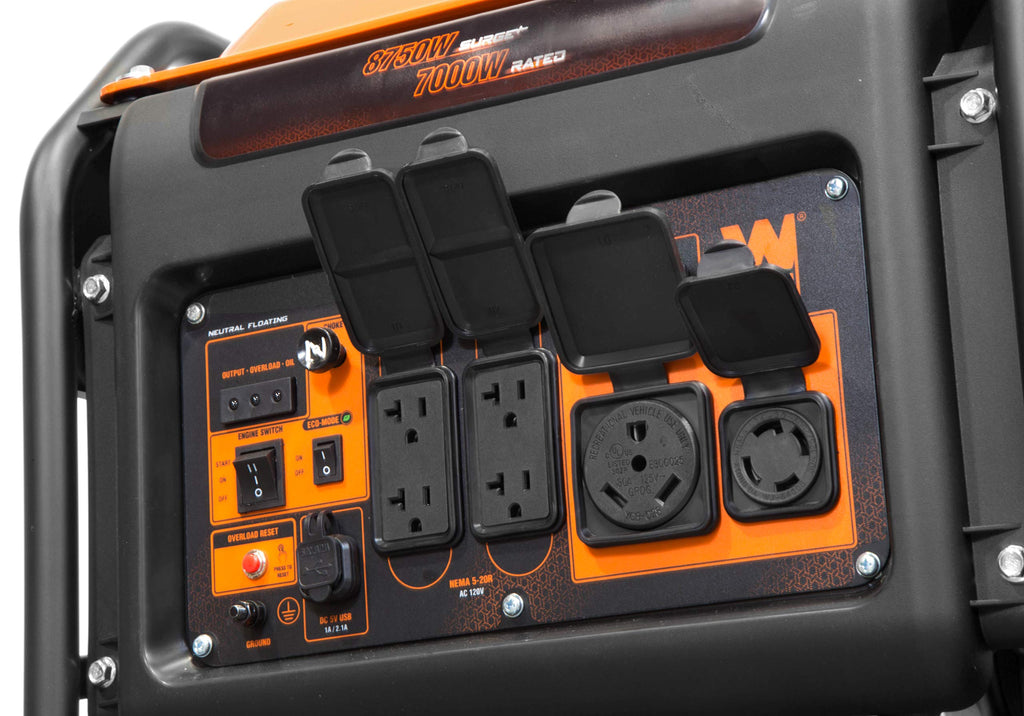 WEN GN400i RV-Ready 4000-Watt Open Frame Inverter Generator, CARB Compliant, Black/orange