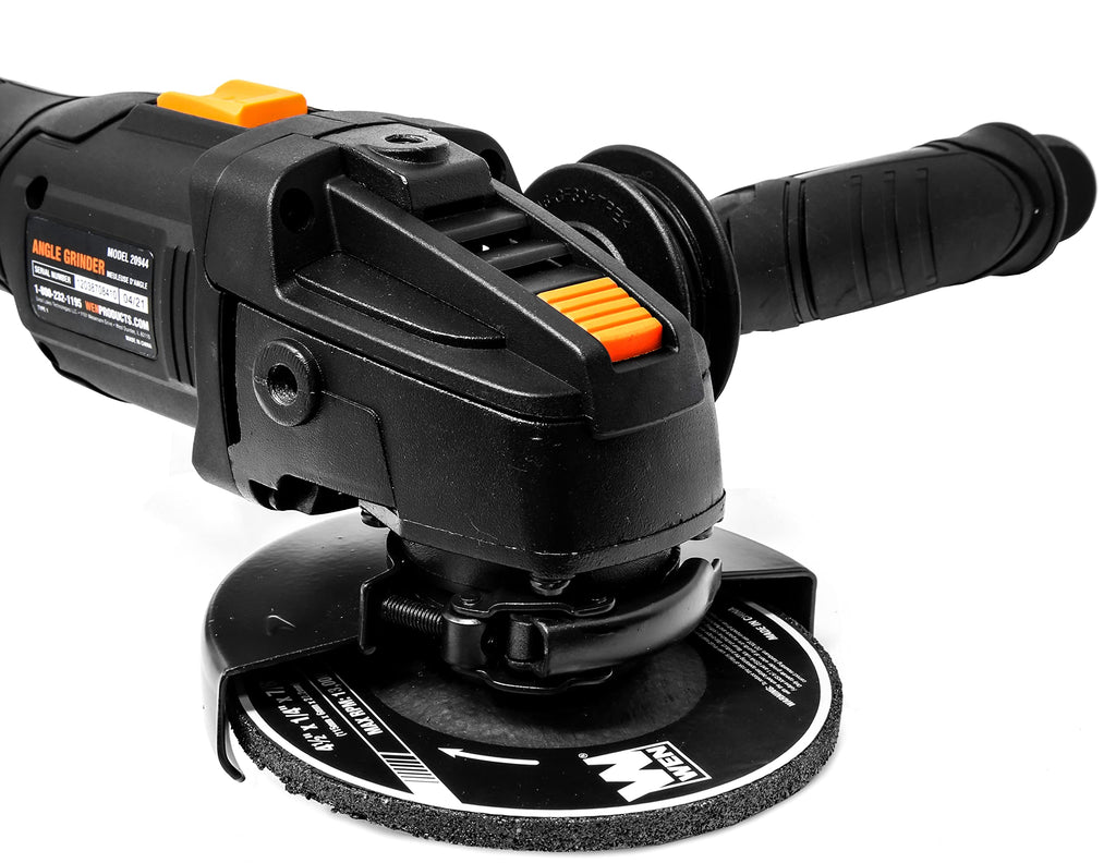 WEN Cordless Angle Grinder, Brushless with 20V Max 4.0 Ah Lithium-Ion Battery and Charger (20944), Black