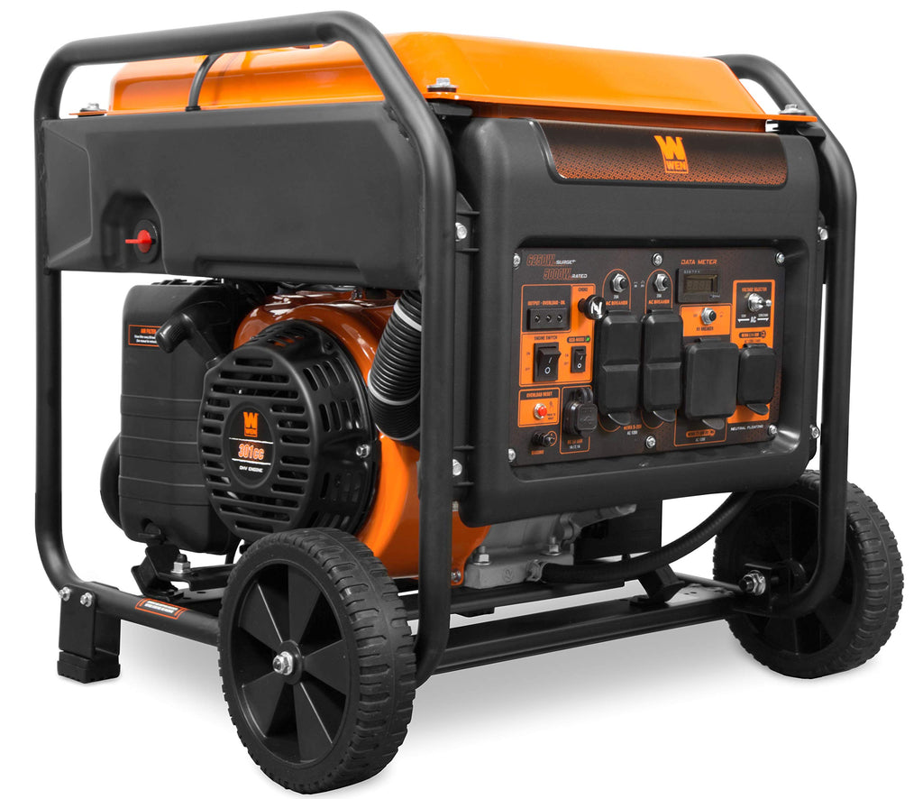 WEN GN400i RV-Ready 4000-Watt Open Frame Inverter Generator, CARB Compliant, Black/orange