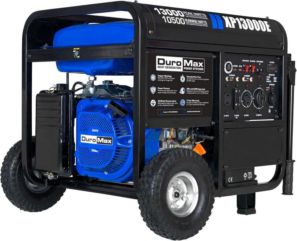 DuroMax XP5500EH 5,500-Watt Dual Fuel Portable Generator - Gas & Propane, Electric Start, RV & Emergency Ready