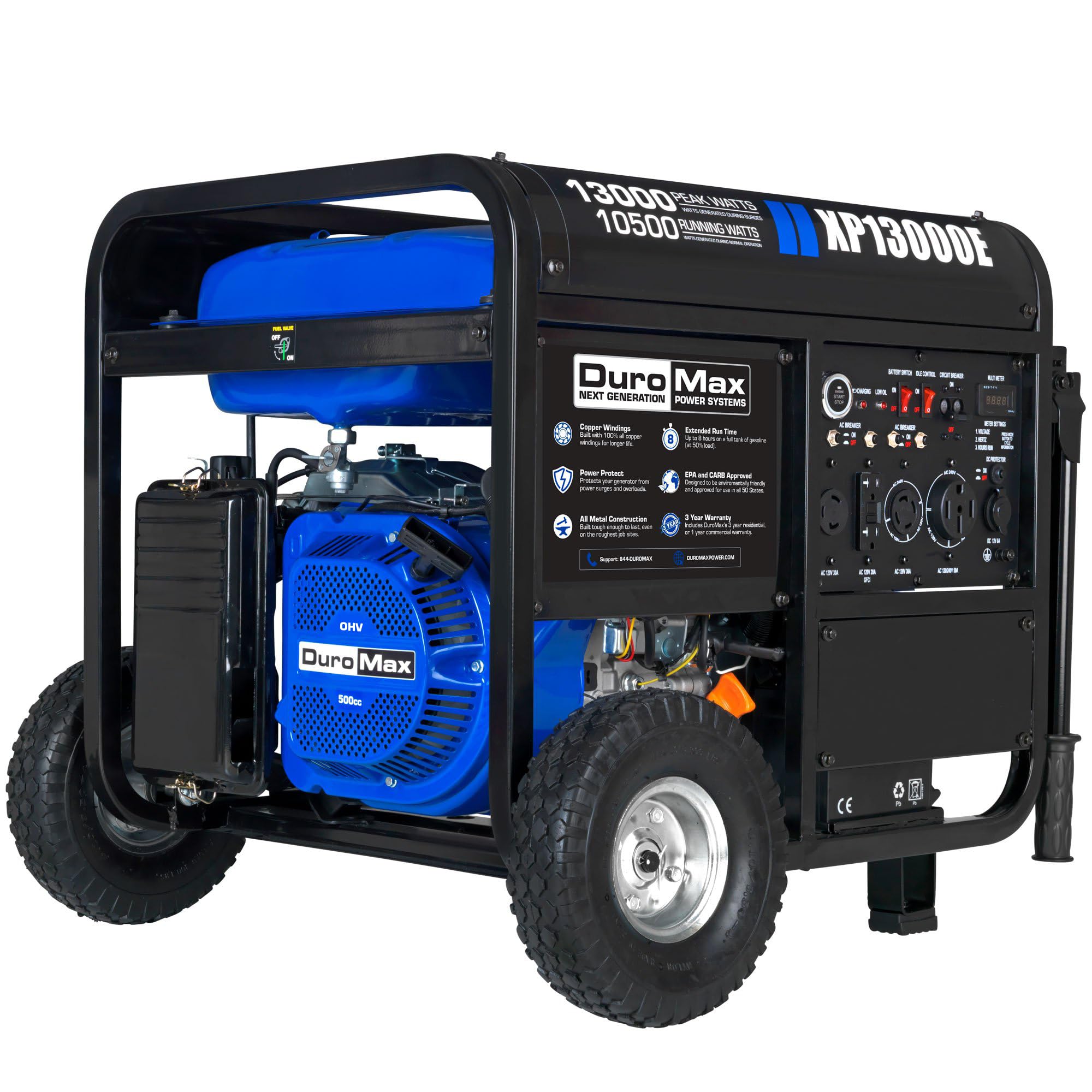DuroMax XP5500EH 5,500-Watt Dual Fuel Portable Generator - Gas & Propane, Electric Start, RV & Emergency Ready