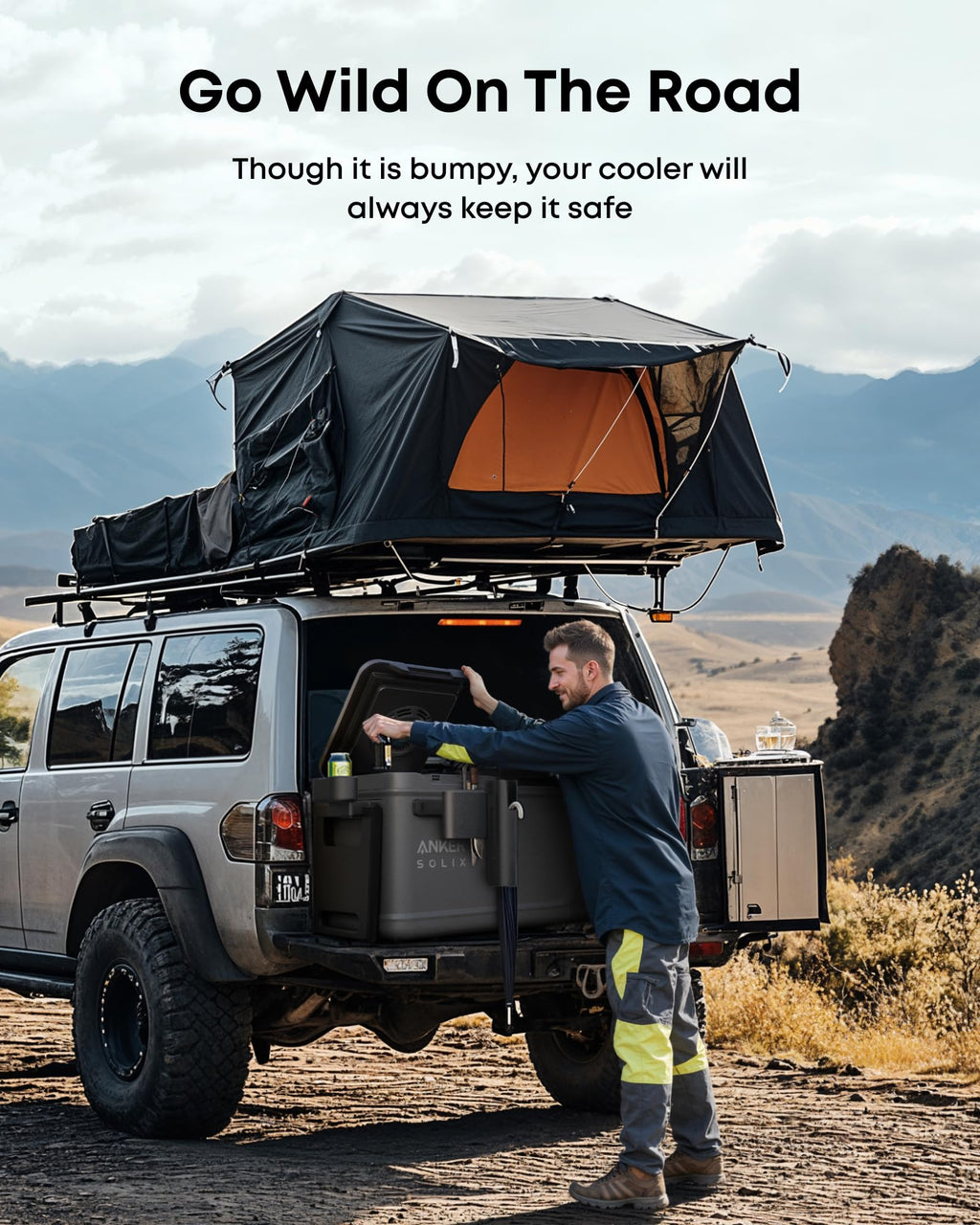 Anker SOLIX EverFrost 2 58L Cooler with Extra Battery, 61 qt Car Refrigerator, Electric Cooler with 288Wh Battery, Powered by AC/DC or Solar,for Outdoor Camping, Travel, and Fishing, Fits in Trucks