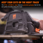WEN Cordless 6.5-Inch Track Saw, Brushless with Variable Speed, Two 20V Max 4.0 Ah Batteries, and Charger (20691)