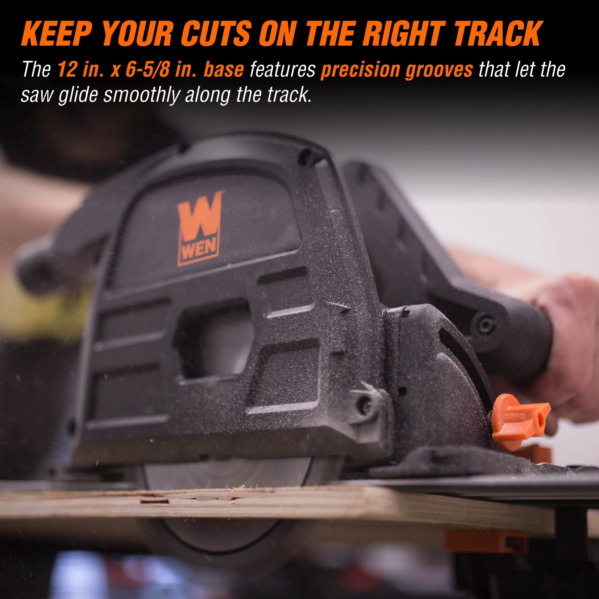 WEN Cordless 6.5-Inch Track Saw, Brushless with Variable Speed, Two 20V Max 4.0 Ah Batteries, and Charger (20691)