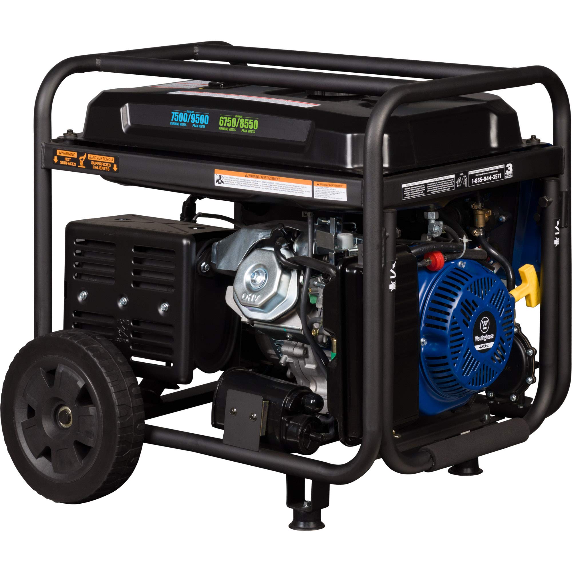 Westinghouse 9500 Peak Watt Dual Fuel Home Backup Portable Generator, Remote Electric Start, Transfer Switch Ready, Gas & Propane Powered