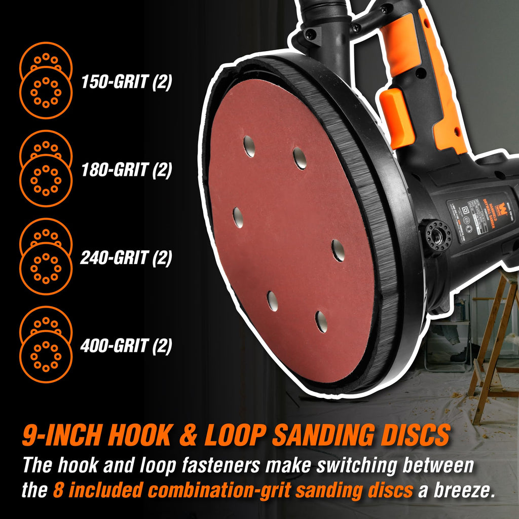 WEN Drywall Sander, Variable Speed with 15 ft. Hose (6369)