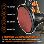 WEN DW5062 Variable Speed 5-Amp Drywall Sander with 15-Foot Dust Hose , Black
