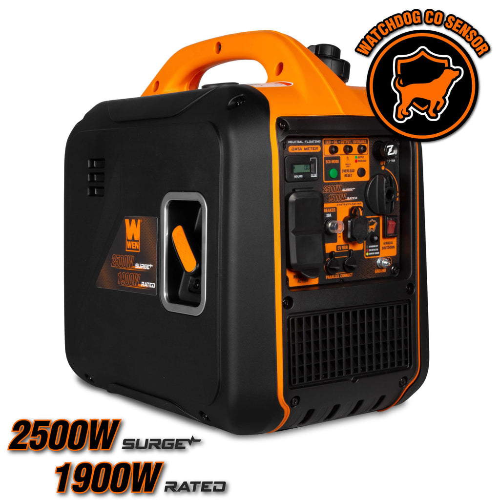 WEN 56235iX 2350-Watt Portable Inverter Generator with Fuel Shut Off and CO Sensor, Black