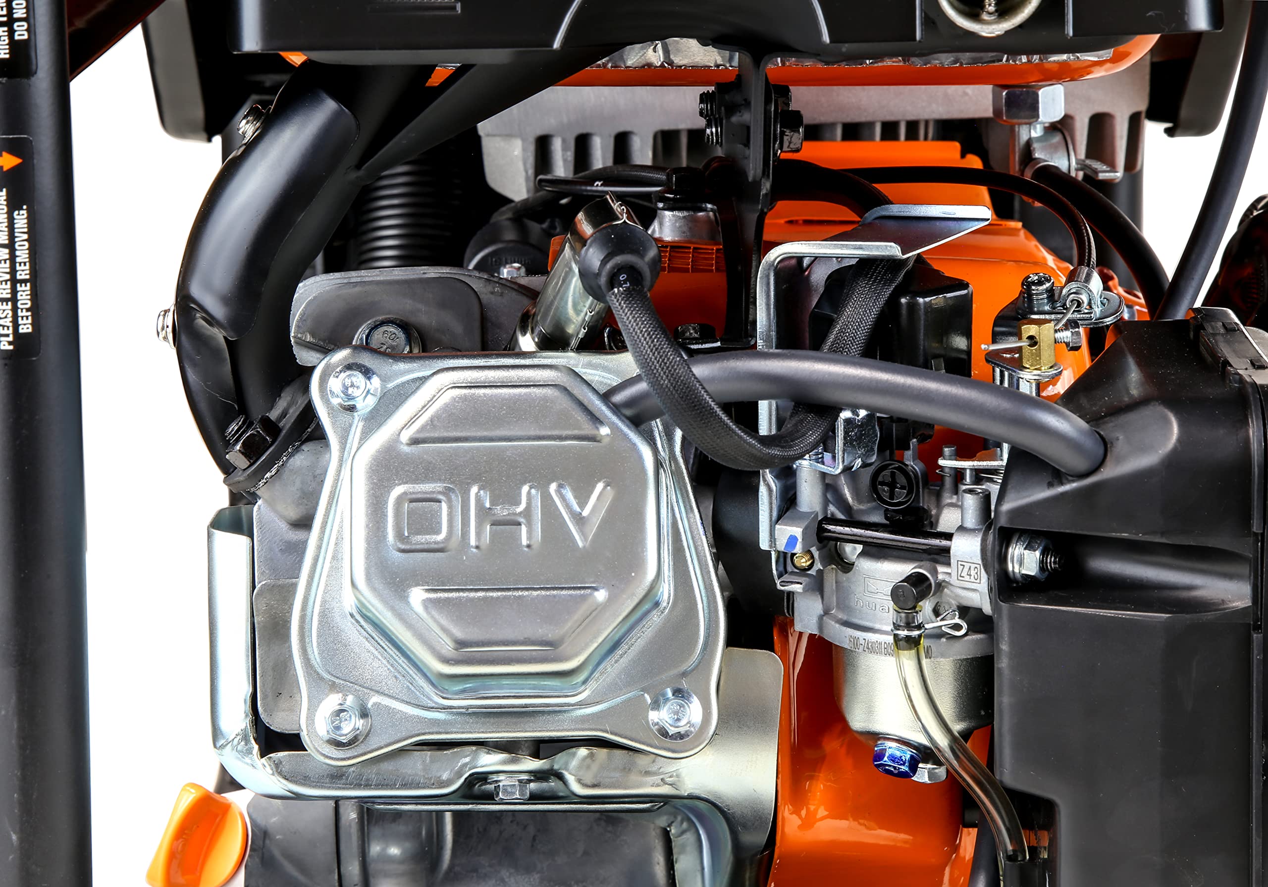 WEN GN400i RV-Ready 4000-Watt Open Frame Inverter Generator, CARB Compliant, Black/orange