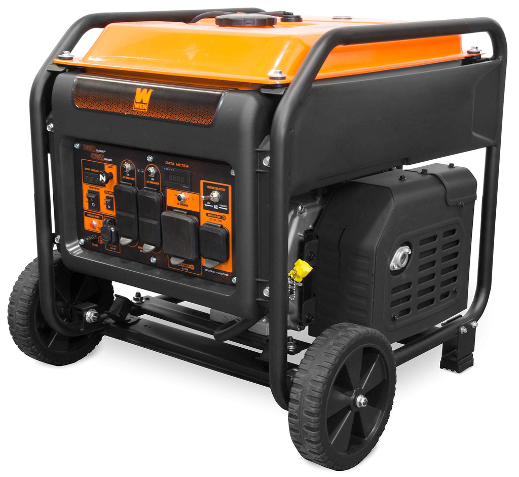 WEN GN400i RV-Ready 4000-Watt Open Frame Inverter Generator, CARB Compliant, Black/orange