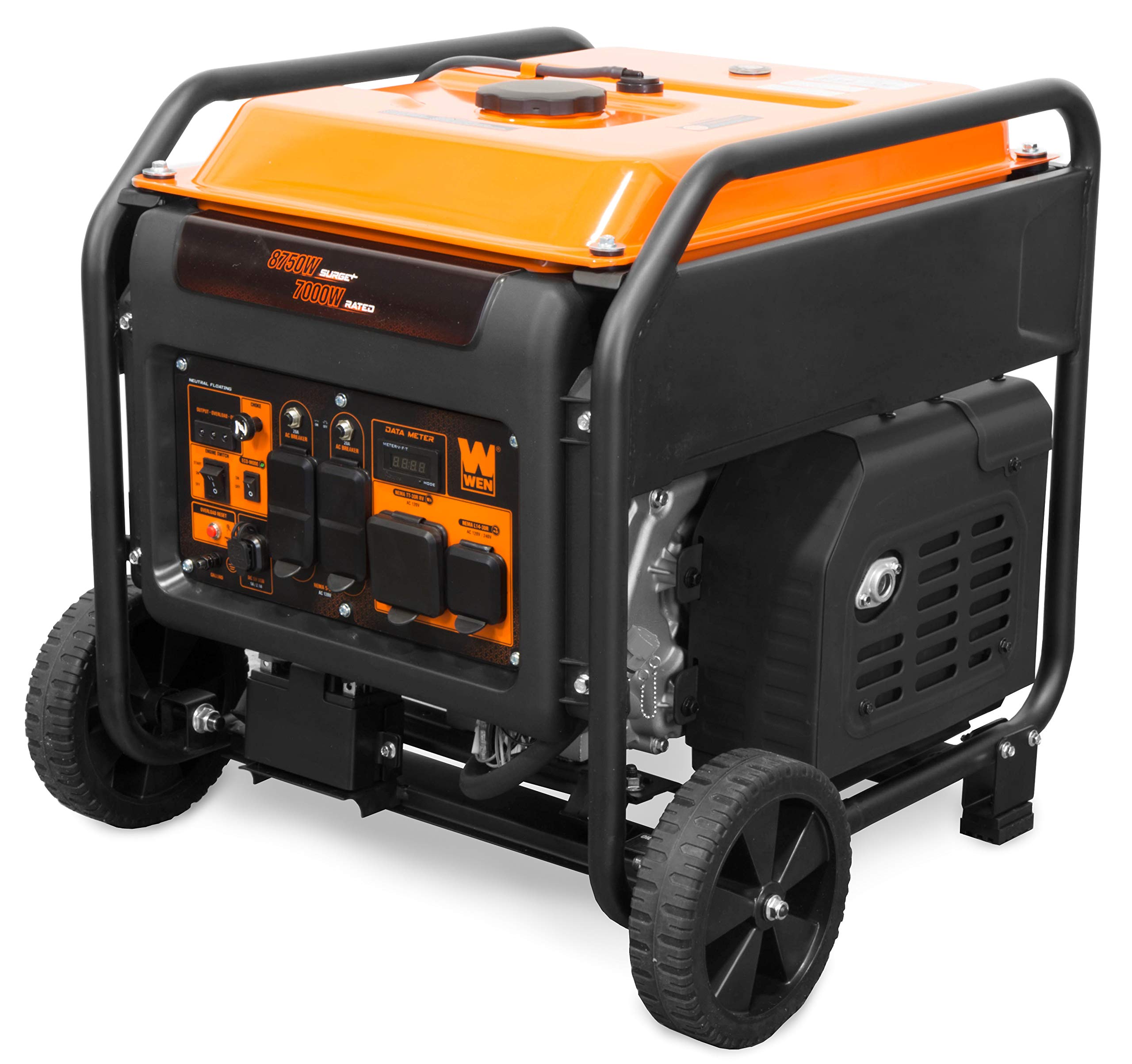 WEN GN400i RV-Ready 4000-Watt Open Frame Inverter Generator, CARB Compliant, Black/orange