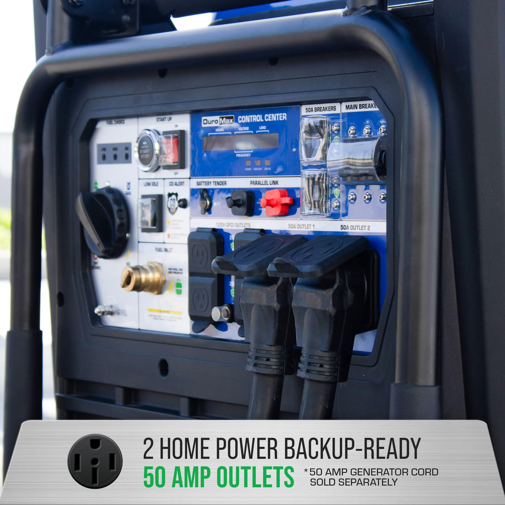 DuroMax XP16000iH 16,000-Watt Dual Fuel Portable Digital Inverter Generator - Gas & Propane, Remote Electric Start, Whole Home Power Backup, Transfer Switch Ready, RV & Emergency Ready
