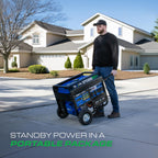 DuroMax XP12000HX 12,000-Watt Dual Fuel Portable Generator - Gas & Propane, Electric Start, Whole Home Power Backup, Transfer Switch Ready, RV & Emergency Ready