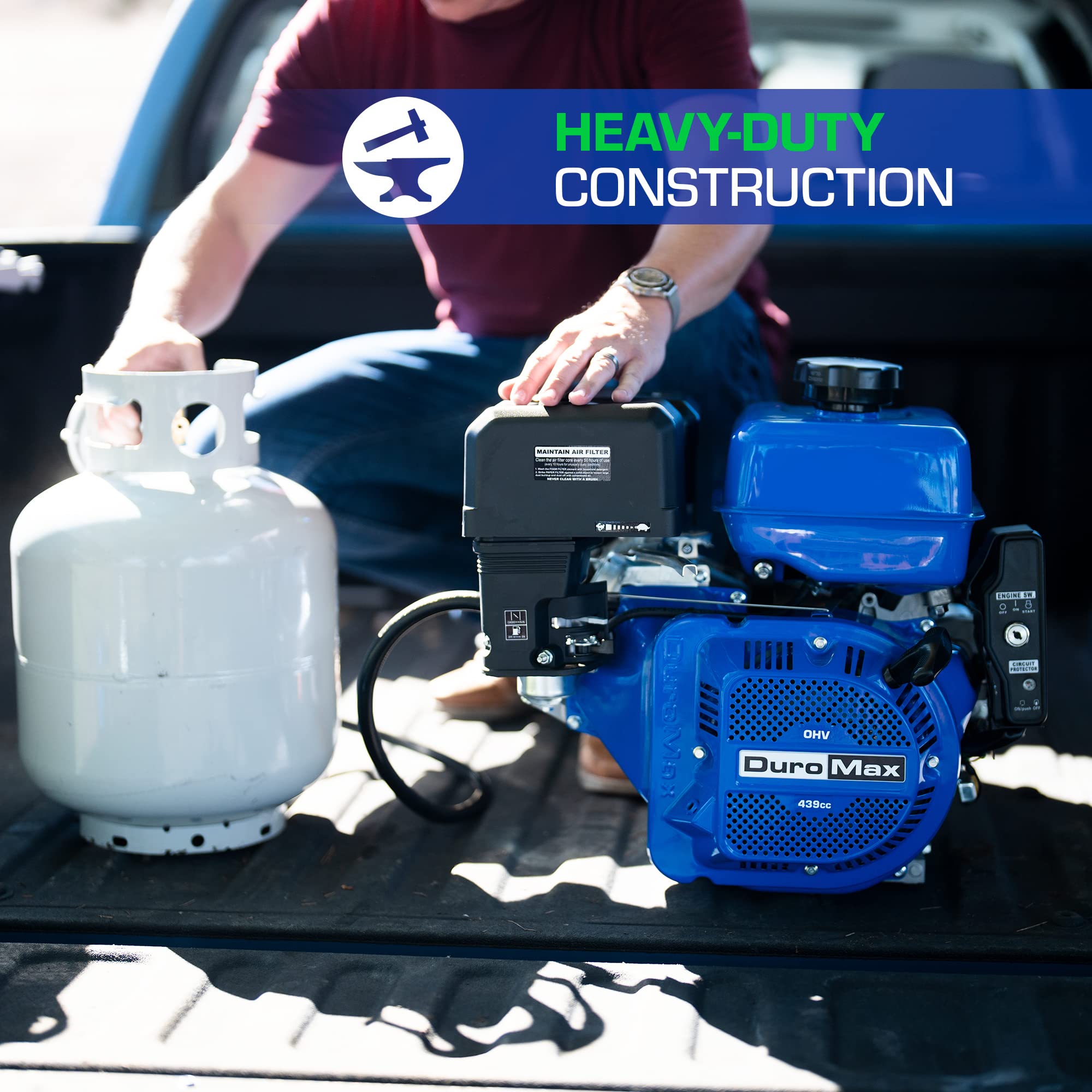 DuroMax XP18HPE 440cc Recoil/Electric Start Gas Powered, 50 State Approved, Multi-Use Engine