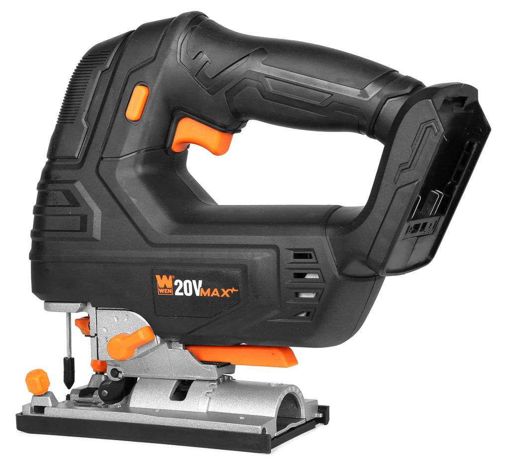 WEN Cordless Jigsaw, Variable Speed with 20V Max 2.0 Ah Lithium Ion Battery and Charger (20661)