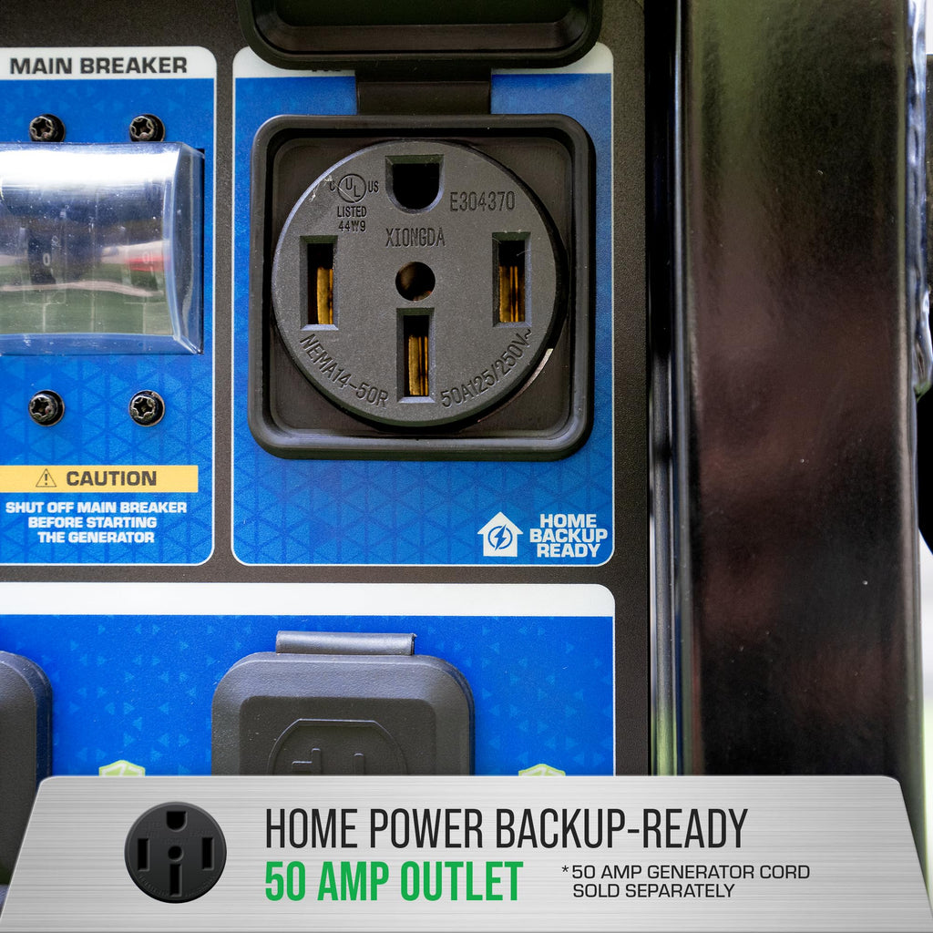 DuroMax XP13000HX 13,000-Watt Dual Fuel Portable Generator - Gas & Propane, Electric Start, Whole Home Power Backup, Transfer Switch Ready, RV & Emergency Ready