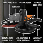 WEN DW5062 Variable Speed 5-Amp Drywall Sander with 15-Foot Dust Hose , Black