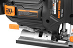 WEN Cordless Jigsaw, Brushless with Auto-Speed, 20V Max 4.0Ah Lithium Ion Battery, and Charger (20670)