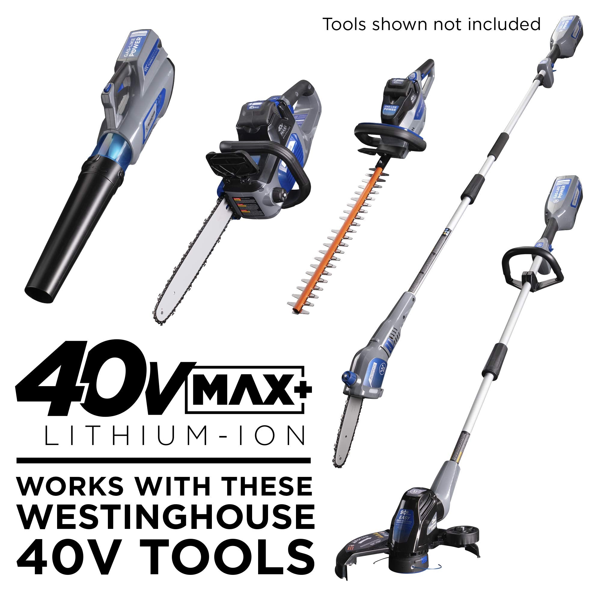 40V Pole Saw & Brushless Chainsaw with 2.0 Ah Battery & Charger
