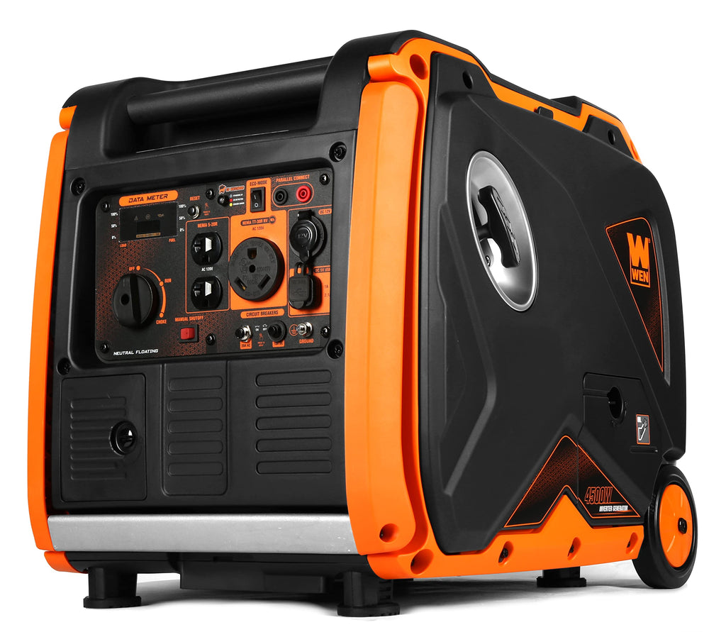 WEN 56450iX Dual Super Quiet 4500-Watt RV-Ready Portable Inverter Generator with Fuel Shut-Off and CO Watchdog Black