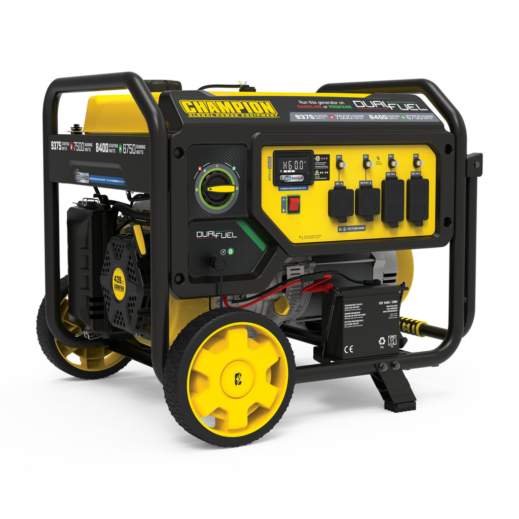 Champion Power Equipment 9375-Watt Dual Fuel Portable Generator with Electric Start and Free 3-Year Warranty