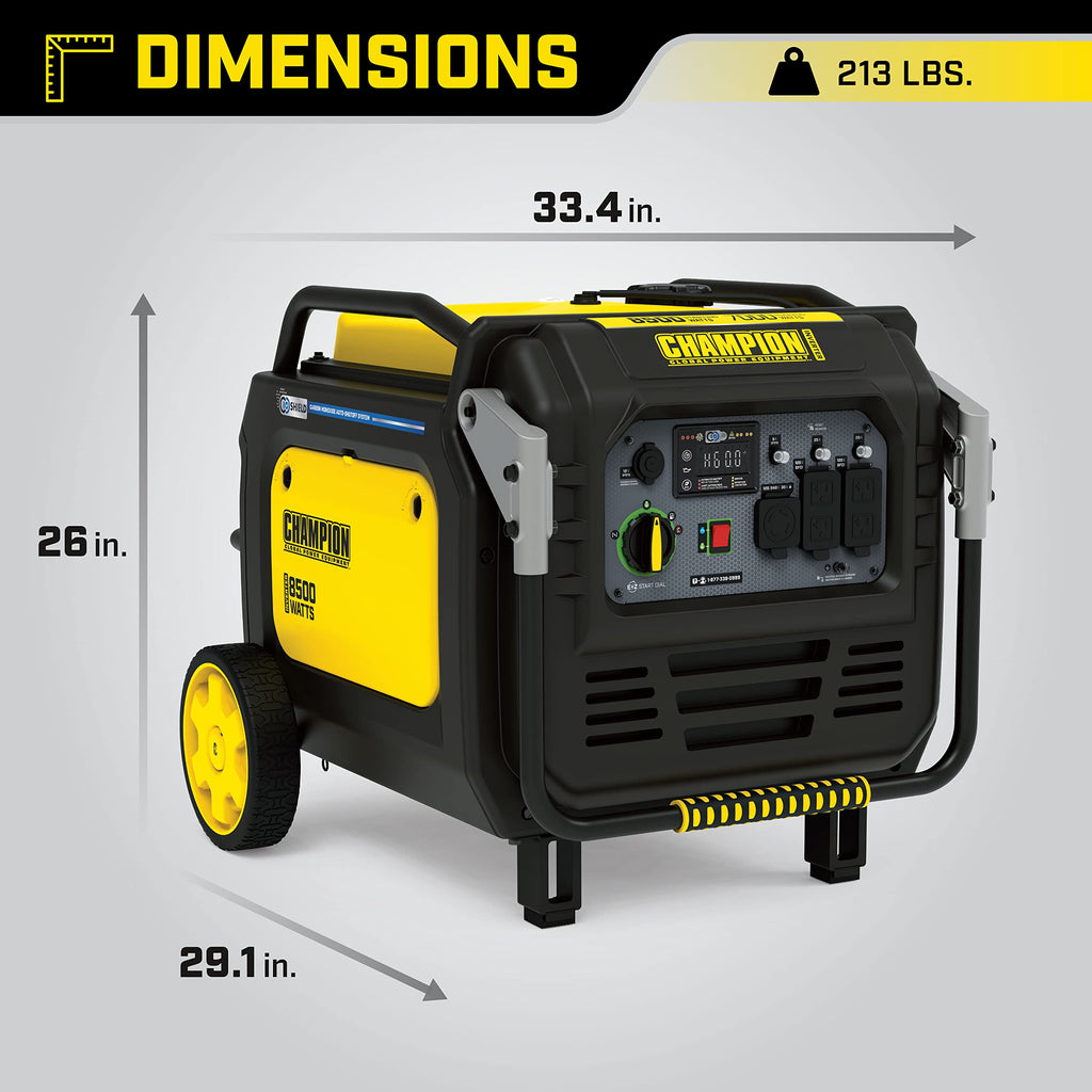 Champion Power Equipment 8500-Watt Electric Start Dual Fuel Home Backup Portable Inverter Generator with Quiet Technology and CO Shield