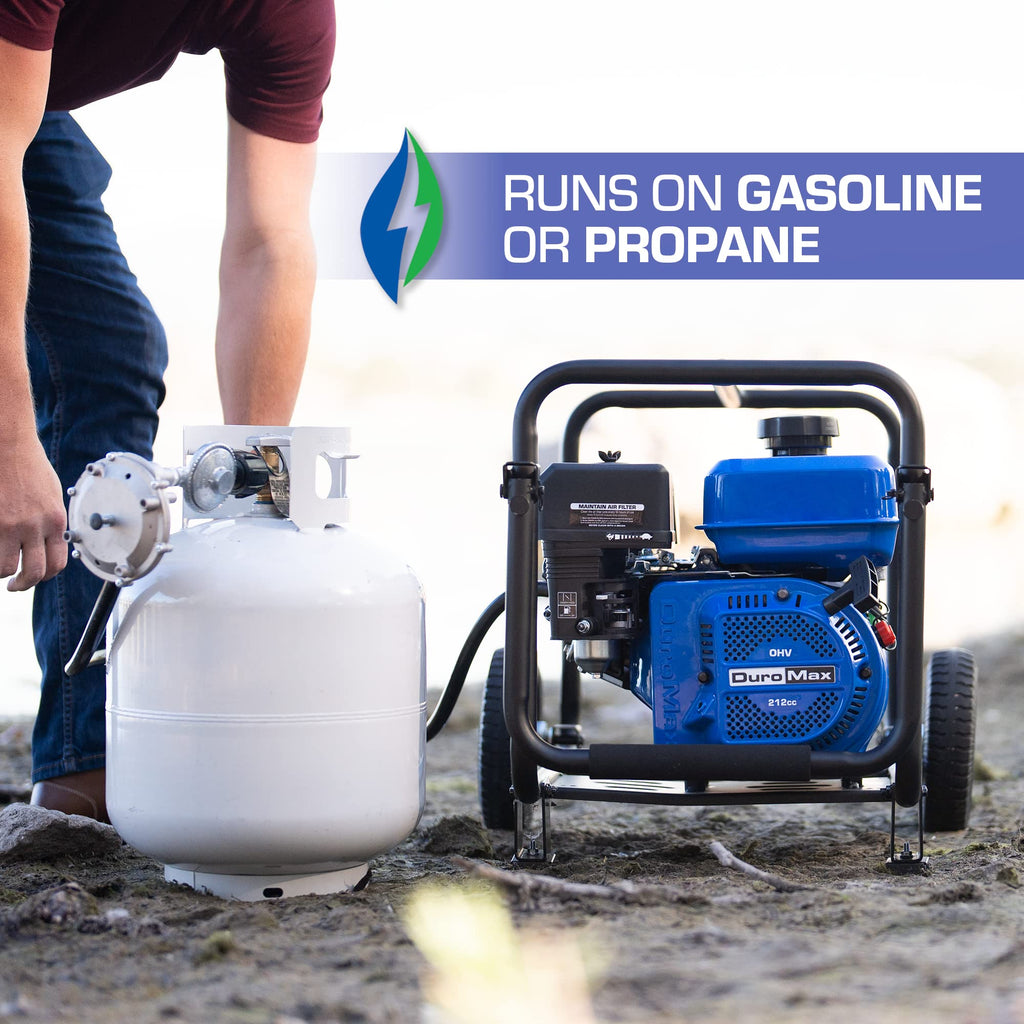 DuroMax XP652WP 208cc 158-Gpm 3600-Rpm 2-Inch Gasoline Engine Portable Water Pump, 50 State Approved, XP652WP, Blue