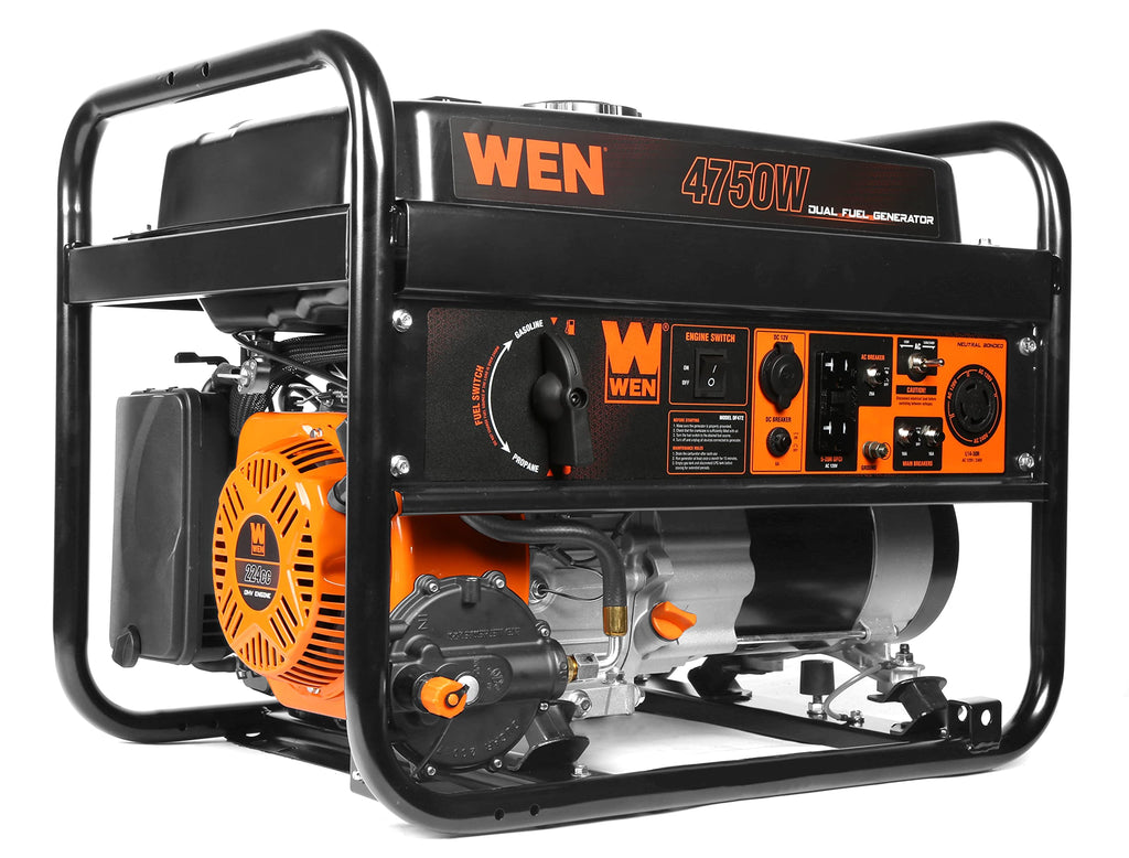 WEN DF472X 4750-Watt 120-Volt/240-Volt Dual Fuel Portable Generator with CO Shutdown Sensor