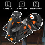 WEN Cordless 6.5-Inch Track Saw, Brushless with Variable Speed, Two 20V Max 4.0 Ah Batteries, and Charger (20691)